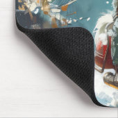 アラスカンマラムートドッグオートバイクリスマス マウスパッド (コーナー)