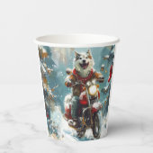 アラスカンマラムートドッグオートバイクリスマス 紙コップ (裏面)
