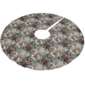 アラスカンマラムートドッグクリスマスフェスティバル ブラッシュドポリエステルツリースカート (アングル)