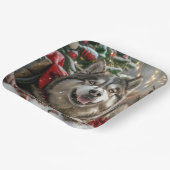 アラスカンマラムートドッグクリスマスフェスティバル ペーパープレート (傾斜あり)