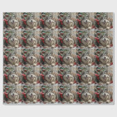 アラスカンマラムートドッグクリスマスフェスティバル ラッピングペーパー (フラット)