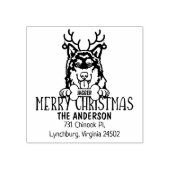 アラスカンマラムートドッグクリスマス差出人住所 ラバースタンプ (インプリント)