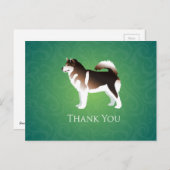 アラスカンマラムートドッグサンキューユーデザイン ポストカード (正面/裏面)