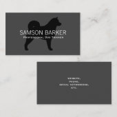 アラスカンマラムートドッグシルエットブラックオングレー 名刺 (正面/裏面)