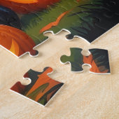 アラスカンマラムートドッグスパンプキンハロウィンおもしろい ジグソーパズル (側面)