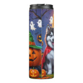 アラスカンマラムートドッグスパンプキンハロウィンおもしろい タンブラー (裏面)