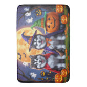 アラスカンマラムートドッグスパンプキンハロウィンおもしろい バスマット (正面縦)