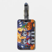 アラスカンマラムートドッグスパンプキンハロウィンおもしろい ラゲッジタグ (裏面縦)