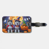 アラスカンマラムートドッグスパンプキンハロウィンおもしろい ラゲッジタグ (裏面横)