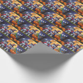 アラスカンマラムートドッグスパンプキンハロウィンおもしろい ラッピングペーパー (角)