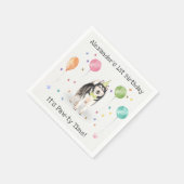 アラスカンマラムートドッグバースデーパーティー スタンダードカクテルナプキン (角)