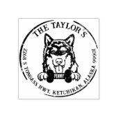 アラスカンマラムートドッグファミリー差出人住所 ラバースタンプ (インプリント)