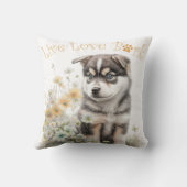 アラスカンマラムートドッグママフローラ クッション (裏面)