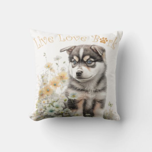 アラスカンマラムートドッグママフローラ クッション (正面)