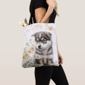 アラスカンマラムートドッグママフローラ トートバッグ (クローズアップ)