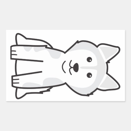 アラスカンマラムートドッグマンガ 長方形シール (正面)