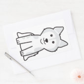 アラスカンマラムートドッグマンガ 長方形シール (封筒)