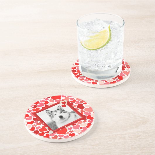 アラスカンマラムートドッグヴァレンティネスハート コースター (側面)