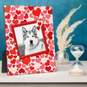 アラスカンマラムートドッグヴァレンティネスハート フォトプラーク (側面)