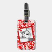 アラスカンマラムートドッグヴァレンティネスハート ラゲッジタグ (正面縦)