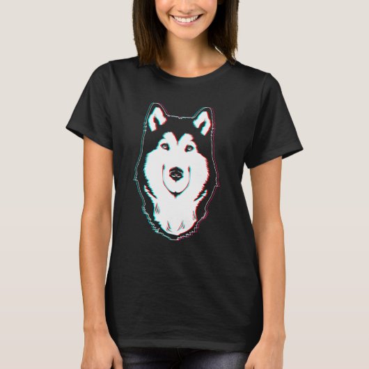 アラスカンマラムートドッグ顔 Tシャツ (正面)