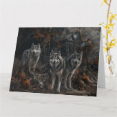 アラスカンマラムートハロウィンナイトドギーディライト カード (黄色い花)