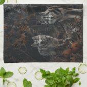 アラスカンマラムートハロウィンナイトドギーディライト キッチンタオル (折り畳み)