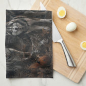 アラスカンマラムートハロウィンナイトドギーディライト キッチンタオル (四つ折り)