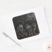 アラスカンマラムートハロウィンナイトドギーディライト スクエアシール (封筒)