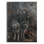 アラスカンマラムートハロウィンナイトドギーディライト ノートブック (正面)