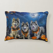 アラスカンマラムートハロウィン不気味 アクセントクッション (裏面)