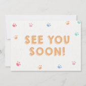 アラスカンマラムートパウィティ子犬誕生日ピンク写真 招待状 (裏面)