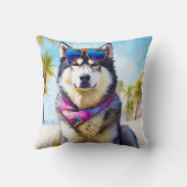 アラスカンマラムートビーチ、夏の贈り物 クッション (裏面)