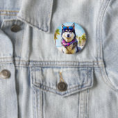 アラスカンマラムートビーチ、夏の贈り物 缶バッジ (インサイチュ)