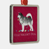 アラスカンマラムートフェリズドッグいけなクリスマス メタルオーナメント (右)