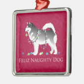 アラスカンマラムートフェリズドッグいけなクリスマス メタルオーナメント (左)