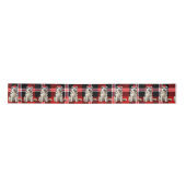 アラスカンマラムートホリデープレイドおもしろい犬クリスマス サテンリボン (正面)