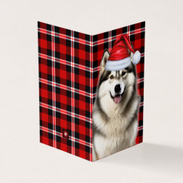 アラスカンマラムートホリデープレイドクリスマスカード