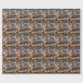 アラスカンマラムートホリデーベーキング:フェスティバルクリスマス ラッピングペーパー (フラット)