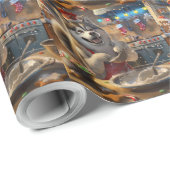 アラスカンマラムートホリデーベーキング:フェスティバルクリスマス ラッピングペーパー (ロールコーナー)