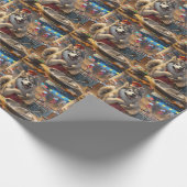 アラスカンマラムートホリデーベーキング:フェスティバルクリスマス ラッピングペーパー (角)