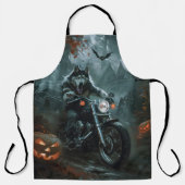 アラスカンマラムートライディングオートバイハロウィーン怖い エプロン (正面)