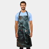 アラスカンマラムートライディングオートバイハロウィーン怖い エプロン (着用した状態)