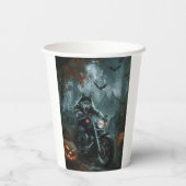 アラスカンマラムートライディングオートバイハロウィーン怖い 紙コップ (裏面)