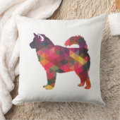 アラスカンマラムート幾何学模様シルエット クッション (ブランケット)