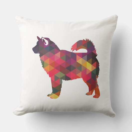 アラスカンマラムート幾何学模様シルエット クッション (正面)