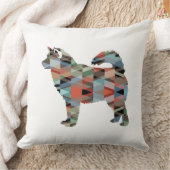 アラスカンマラムート幾何学模様シルエット クッション (ブランケット)