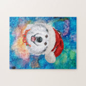 アラスカンマラムート犬のクリスマスパターンを品種 ジグソーパズル (横)