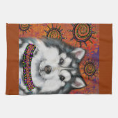 アラスカンマラムート キッチンタオル (横)