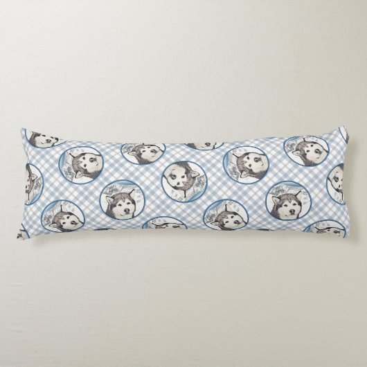 アラスカンマラ絵を描ムートのマリースドッグアート ボディピロー (正面)